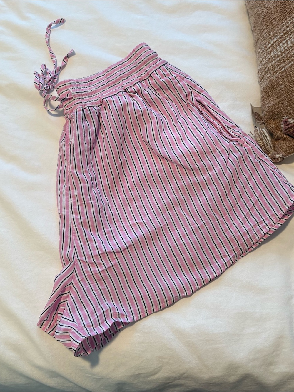 ZARA Striped pink lounge shorts